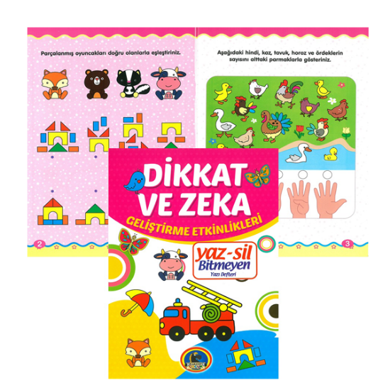 4E Defter Yaz-Sil Dikkat Ve Zeka Geliştirme Etkinlikleri Karatay Yayınevi resmi