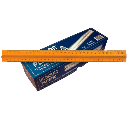 Yıldızlar Standart Cetvel Plastik Tribli Desimetre 30 CM 64 (24 Adet) resmi