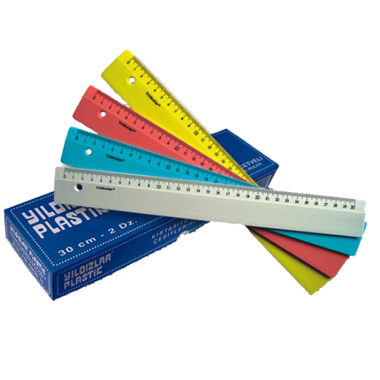 Yıldızlar Standart Cetvel Plastik Renkli 30 CM 70 (24 Adet) resmi