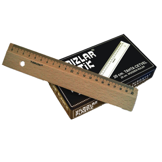 Yıldızlar Standart Cetvel Tahta 20 CM 90 (24 Adet) resmi