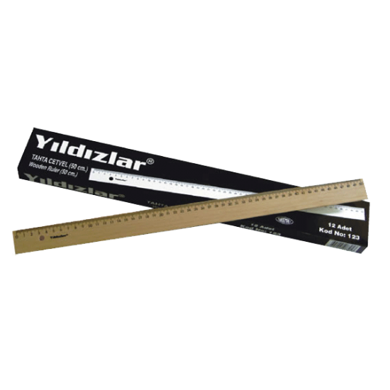Yıldızlar Standart Cetvel Tahta 50 CM 123 (12 Adet) resmi