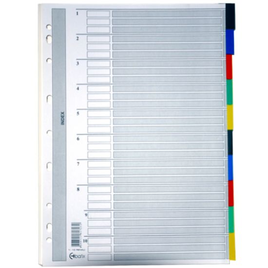 Bafix Seperatör 10 Renkli Karton A4 resmi