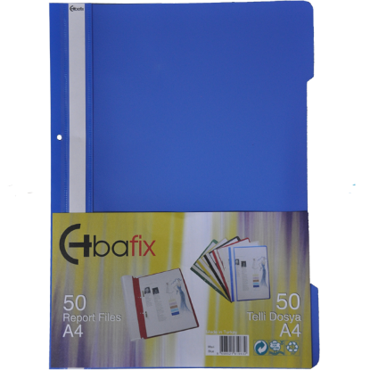 Bafix Telli Dosya Plastik XL Mavi A4 (50 Adet) resmi