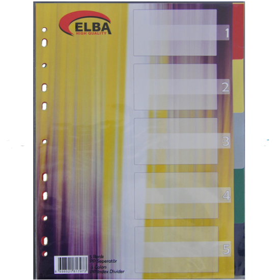 Bafix Seperatör 5 Renkli Plastik A4 resmi