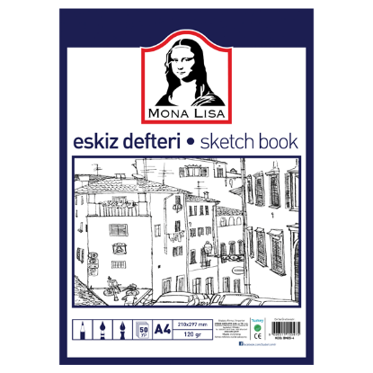Mona Lisa Eskiz Defteri 50 YP 120 GR A4 BN05-4 resmi