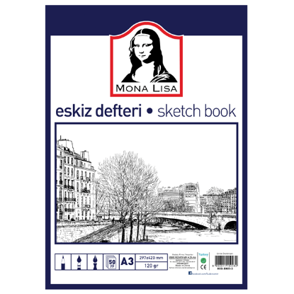 Mona Lisa Eskiz Defteri 50 YP 120 GR A3 BN05-3 resmi