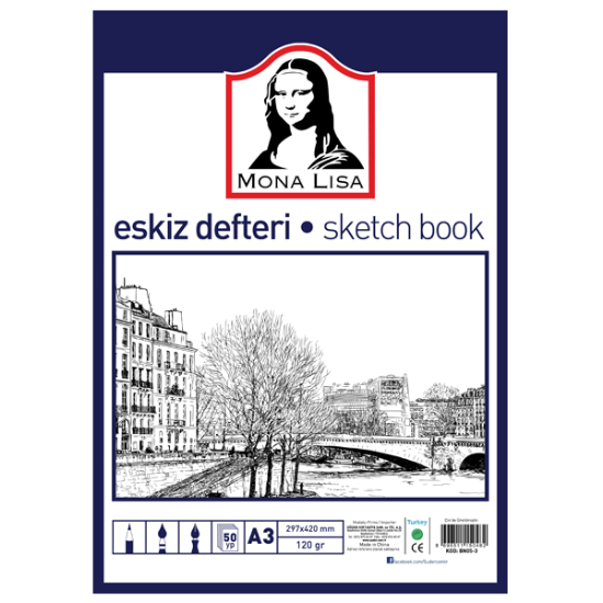 Mona Lisa Eskiz Defteri 50 YP 120 GR A3 BN05-3 resmi