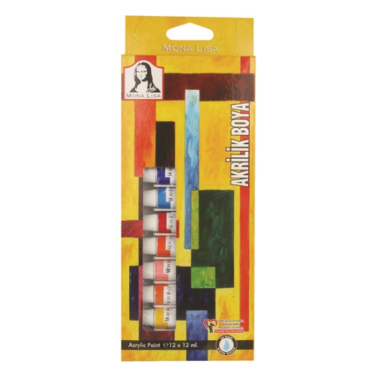 Mona Lisa Akrilik Boya Tüp 12 Lİ 12 ML SD125   resmi