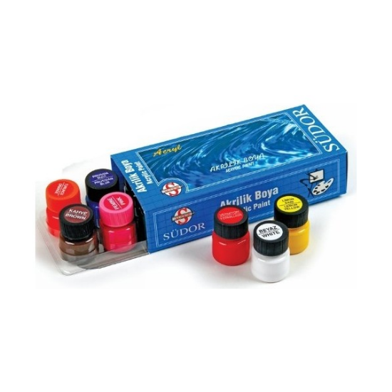 Südor Akrilik Boya Şişe Su Bazlı 20 ML 10 Renk SD122 resmi