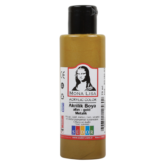 Mona Lisa Akrilik Boya 70 ML Altın SD160-02 (12 Adet) resmi