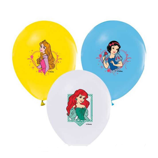 Balonevi Balon Prenses Baskılı Pastel Renk 4+1 100 LÜ 1930 resmi