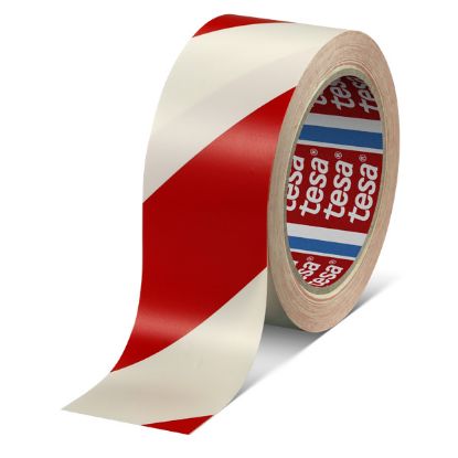 Tesa İkaz Bandı Yer İşaretleme Çizgili Kırmızı-Beyaz 33x50 60760-00092-15 resmi