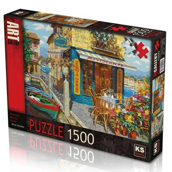 Ks Games Puzzle 1500 Parça Ristorante Vecchia Urbino 2208 resmi