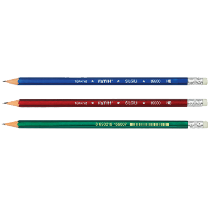 Fatih Kurşun Kalem Köşeli Silgili 16600 (144 Adet) resmi
