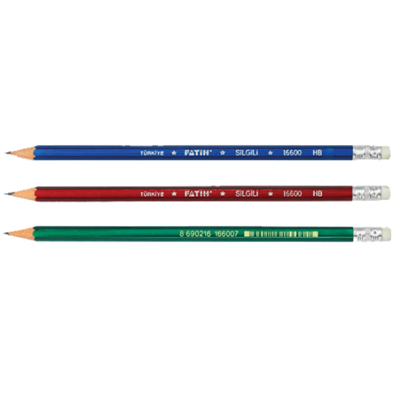 Fatih Kurşun Kalem Köşeli Silgili 16600 (144 Adet) resmi