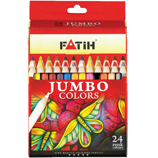 Fatih Kuru Boya Karton Kutu Jumbo Tam Boy 24 Renk 33424 resmi