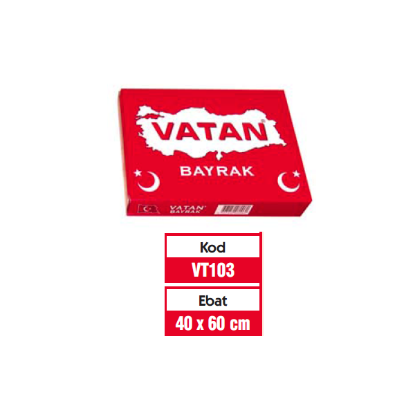 Vatan Türk Bayrağı Polyester 40x60 VT103 resmi