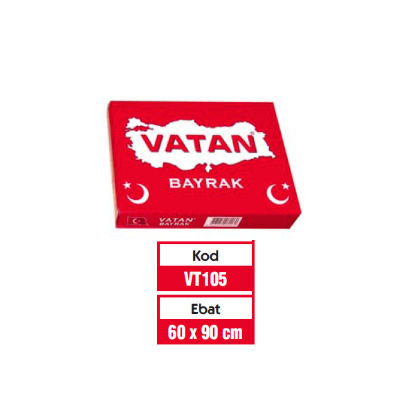Vatan Türk Bayrağı Polyester 60x90 VT105 resmi
