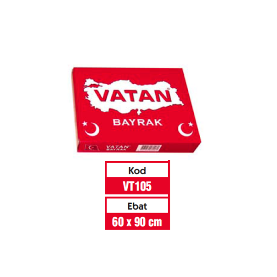 Vatan Türk Bayrağı Polyester 60x90 VT105 resmi