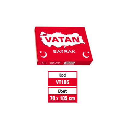Vatan Türk Bayrağı Polyester 70x105 VT106 resmi