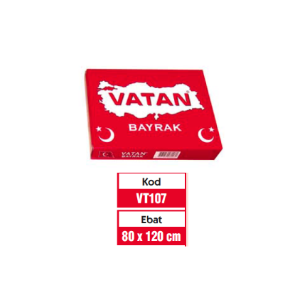 Vatan Türk Bayrağı 80x120 VT107 resmi