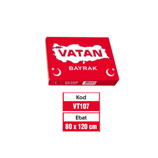 Vatan Türk Bayrağı Polyester 80x120 VT107 resmi