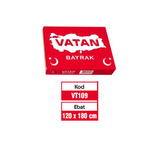 Vatan Türk Bayrağı Polyester 120x180 VT109 resmi