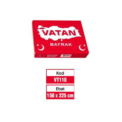 Vatan Türk Bayrağı Polyester 150x225 VT110 resmi