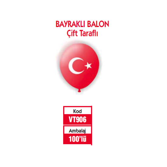 Vatan Balon Ayyıldız Baskılı 100 LÜ VT906 resmi