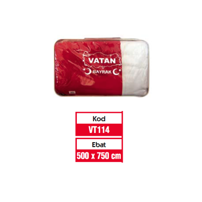 Vatan Türk Bayrağı Polyester 500x750 VT114 resmi