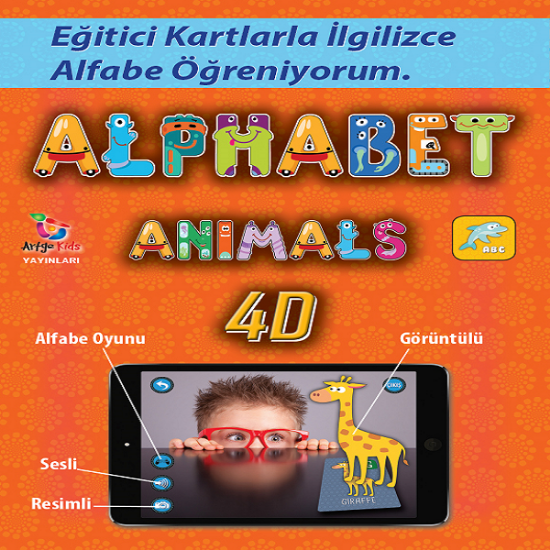 Alfabe 4D Canlanıyor Artırılmış Gerçeklik Kartları resmi