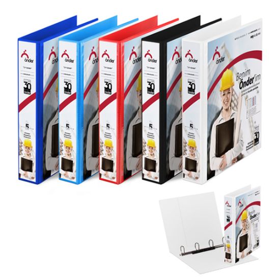 Önder Sunum Klasörü 4 Halkalı 50 MM A4 Beyaz 2015-5 resmi