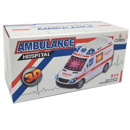 Ctoy Pilli 3D Işıklı Ve Sesli Ambulans 89-1189 resmi