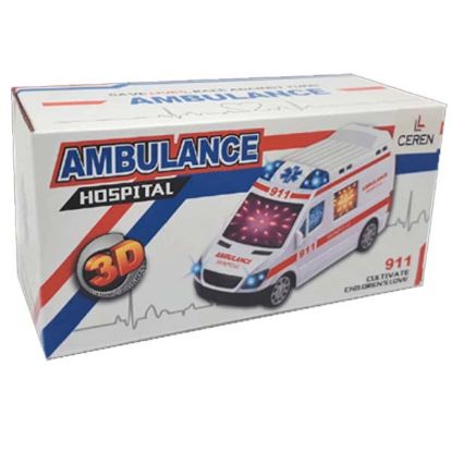 Ctoy Oyuncak Pilli 3D Işıklı Ve Sesli Ambulans 89-1189 resmi