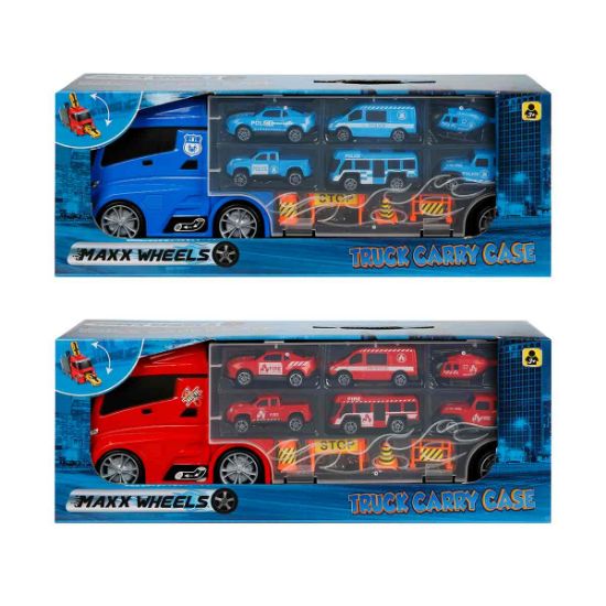 Sunman Oyuncak Maxx Wheels Transporter 40 cm 6 Araçlı Aksesuarlı Set 2 S00002327  resmi