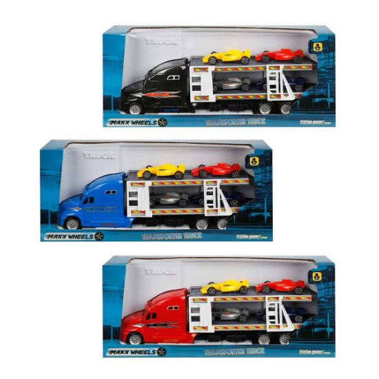 Sunman Oyuncak Maxx Wheels Transporter 2 Katlı 4 Araçlı 30 Cm. 1:48 S00002322 resmi