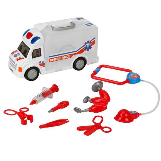 Sunman Sesli Ve Işıklı Sök Tak Ambulans Aracı Çantalı 9 Parça 661-372 resmi