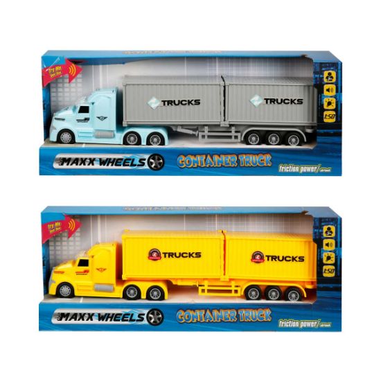 Sunman Oyuncak Maxx Wheels Sesli Ve Işıklı 1:50 Tır Konteyner İkili 36 Cm. S00002317 resmi