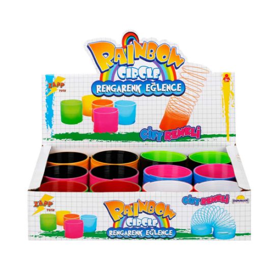 Sunman Oyuncak Rainbow Çift Renkli Stres Yayı  (12 Adet) resmi