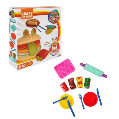 Sunman Crafy Süper Burger Oyun Hamuru Seti 200 GR 12 Parça resmi