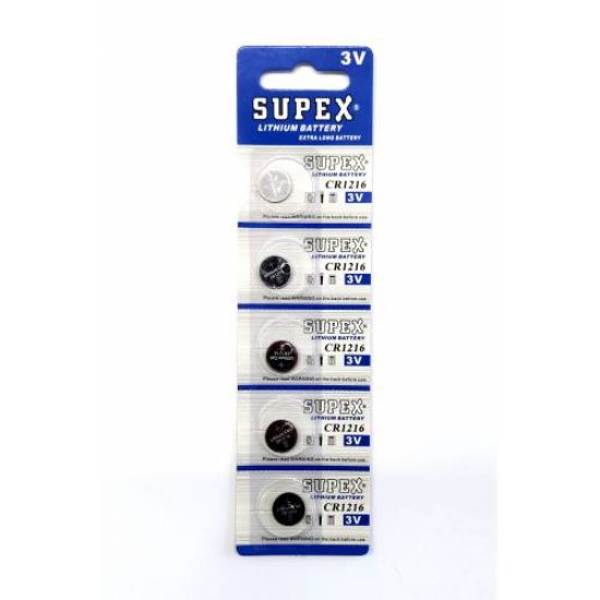 Supex CR1216-C5 3V Lityum Düğme Pil 5'li Paket resmi