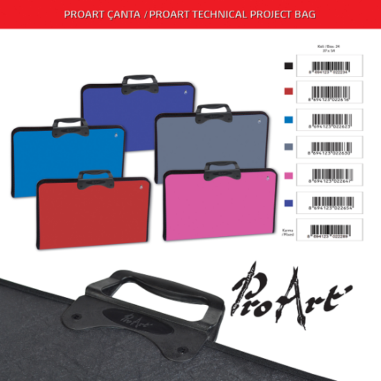 Abka Teknik Resim Çantası Art College 37x54 Proart Pembe resmi