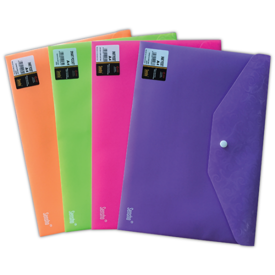 Sensho Çıtçıtlı Dosya Desenli A4 Mor (12 Adet) resmi