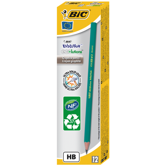 Bic Kurşun Kalem Eco Evolution 650 HB Köşeli 880311 (12 Adet) resmi