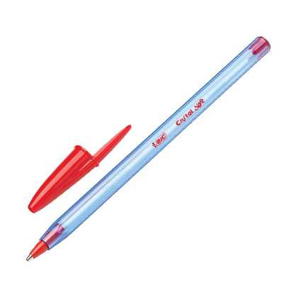 Bic Tükenmez Kalem Cristal Soft 1.0 MM Bilye Uç Kırmızı ( 50 Li Kutu ) 918520 (50 Adet) resmi
