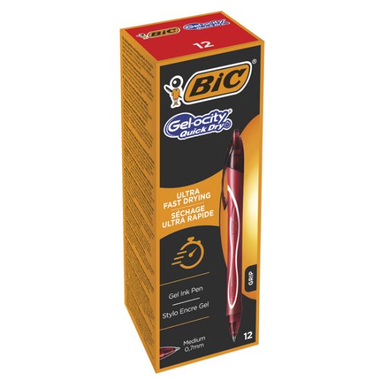 Bic Jel Kalem Basmalı Gelocıty Hızlı Kuruyan 0.7  MM 12 Lİ Kırmızı resmi