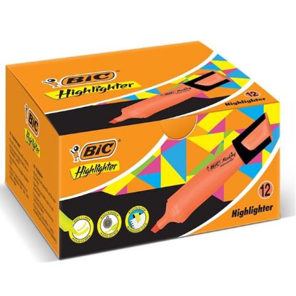 Bic Fosforlu Kalem Markıng Flat Highlıghter 12 Lİ Turuncu 968585 (1 Adet) resmi
