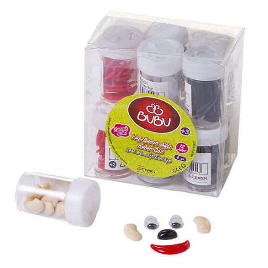 Bu-Bu Kaş-Burun-Ağız-Kulak-Göz 8 GR BUBU-YZ0001 (12 Adet) resmi