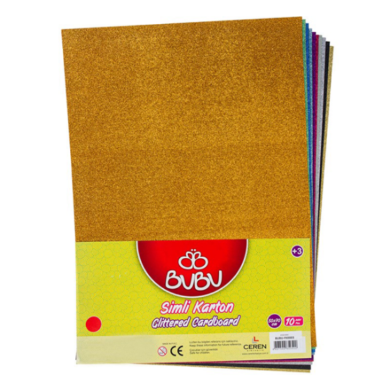 Bu-Bu Karton Simli 10 LU 50x70 Karışık Renk BUBU-FK0003 resmi