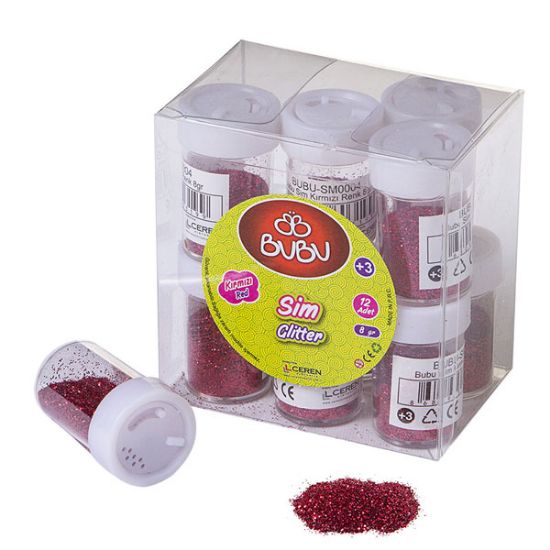 Bu-Bu Sim Kırmızı Renk 8 GR 12 Li Pvc BUBU-SM0004 (12 Adet) resmi